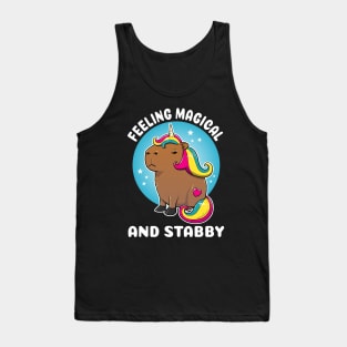 Feeling magical and stabby Cartoon Capybara Unicorn Tank Top